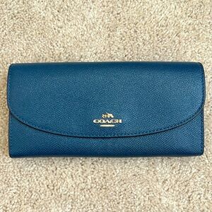 Coach Tea Rose Flower Slim Envelope Wallet